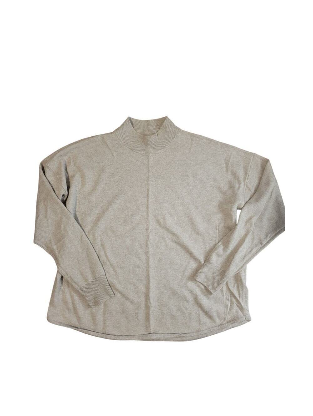 Madewell Merino Wool Alpaca Blend Mock Neck Sweater Tan Women's Size M